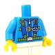 Lego - ﻿Dark Azure Torso Blue & Lime Parachute Harness Straps & Silver Buckles