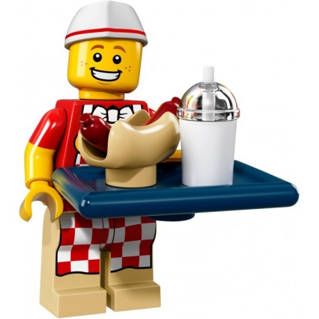 LEGO Minifig - le vendeur de hot-dogs 71018 Serie 17