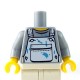 Lego Minifigure - Torse - Salopette taches de peinture (Light Bluish Gray)