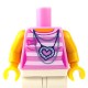 Lego Minifigure - Torse - T-shirt rayé avec pendentif (Bright Pink)