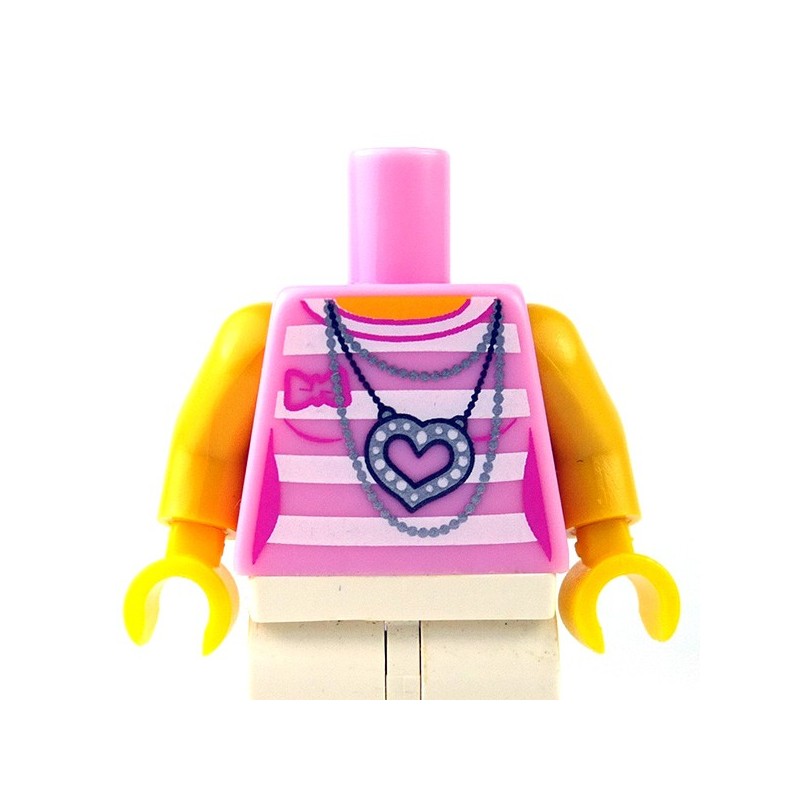 LEGO Red Female Sweater Minifigure Torso with Heart Necklace Pattern