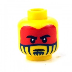 Lego - Yellow Minifig, Head Face Paint with Red War Paint