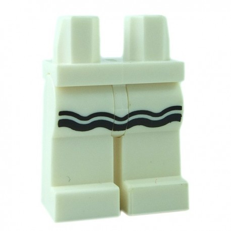 Lego Minifigure - Jambes avec volant noir (Blanc)