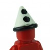 Lego Minifigure - Chapeau en cône à bande noire et pompons﻿ (Blanc)