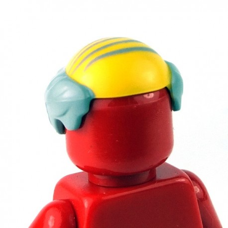 lego accessories yellow minifig hair male bald top with light