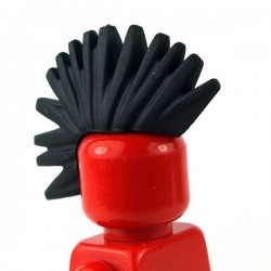 Lego Minifigure - Cheveux crête punk iroquoise (Noir)