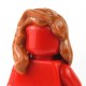 Lego - Dark Orange Minifig, Hair Female Mid-Length with Part over Right Shoulder