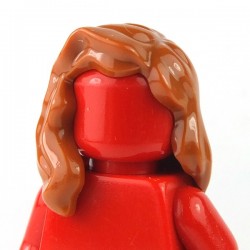 Lego - Dark Orange Minifig, Hair Female Mid-Length with Part over Right Shoulder