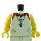 Lego Minifigure - Torse - Polo, Sifflet (Blanc)