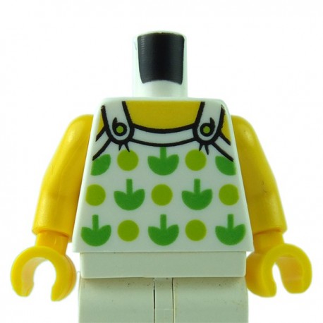 Lego Minifigure - Torse - Top avec pommes vertes (Blanc)