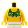LEGO - Yellow Torso Female with Green Tied-On Bikini Top with White Dots
