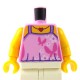LEGO minifigure - Torse Top rose vif, papillons roses foncés, fleurs blanches & Collier (Bright Pink)
