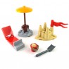 Lego Minifigure Mini Set - Parasol, Transat, Chateau de sable...