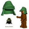 Lego Accessoires Minifigure BrickWarriors - Casquette Japonaise (Vert Militaire)