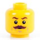 Lego Minifig Co. - Tête - Moustache Marron (Jaune)