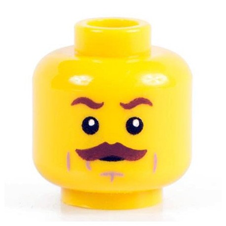 Lego Minifig Co. - Tête - Moustache Marron (Jaune)