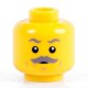 Minifig Co.- Grey Mustache Head (Yellow)