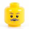 Minifig Co.- Grey Mustache Head (Yellow)