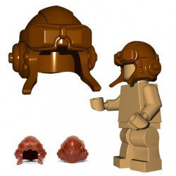 Lego Minifig BrickWarriors - Casque Aviateur (Marron)