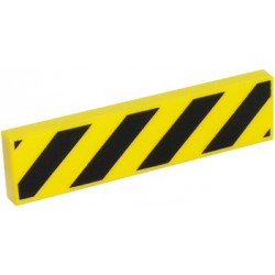 Lego - Tile 1x4 Travaux (Jaune)