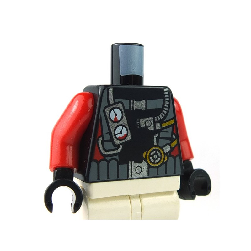 Lego Black Torso Alien Conquest Alien Two Hoses Pattern  Magenta Arms Lime Hands