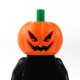 LEGO - Orange Minifig, Headgear Head Cover, Pumpkin Jack O' Lantern