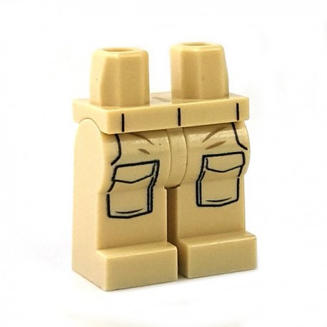 Lego Minifigure - Jambes avec poches (Beige Clair)