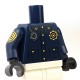 Lego Minifigure - Torse Veste avec boutons dorés, insigne de police sur le bras (Bleu foncé)