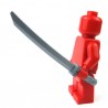 Lego Accessoires Minifigure - Katana, manche carré (Flat Silver)