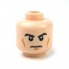 Lego - Light Flesh Minifig, Head Male Black Eyebrows, Cheek Lines, White Pupils & Frown