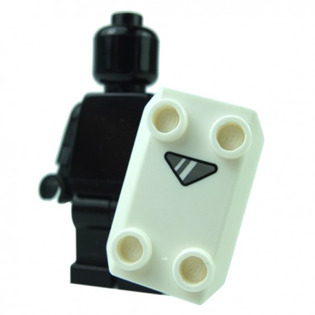 Lego - White Minifig, Shield Rectangular with Gray Triangle Viewfinder