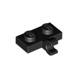 LEGO Spare Parts - Plate Modified 1x2 with Clip Horizontal on Side (Black)
