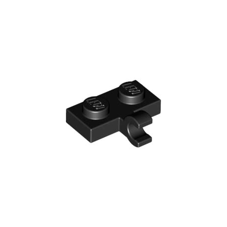 LEGO Spare Parts - Plate Modified 1x2 with Clip Horizontal on Side (Black)