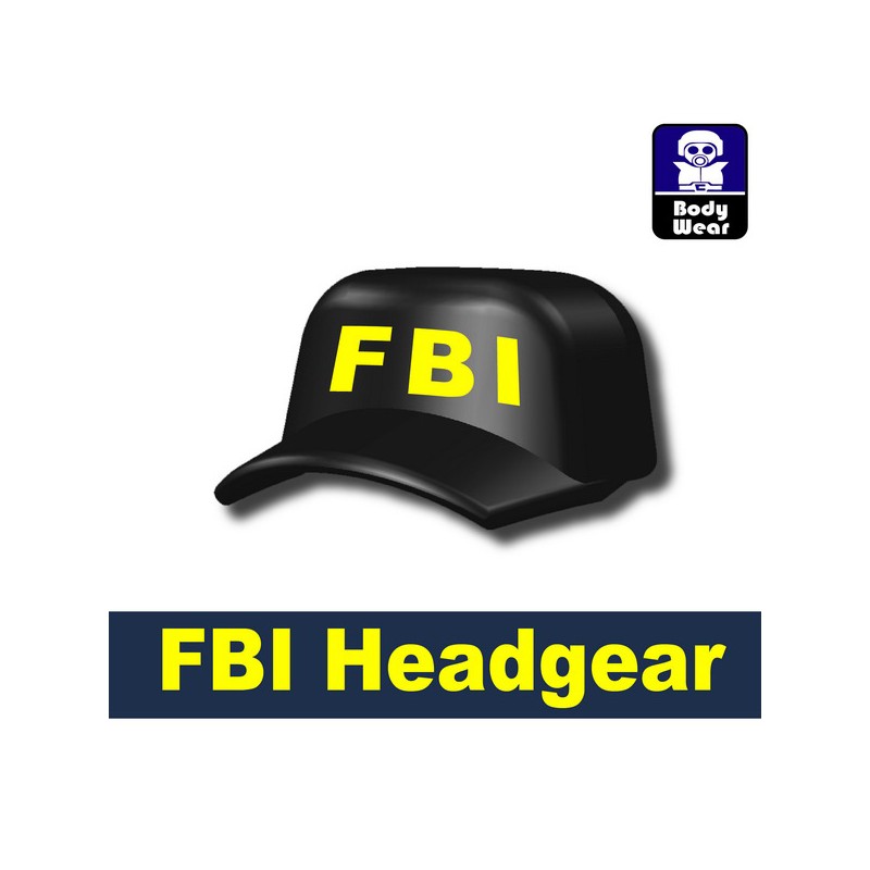 Custom Minifig Si-Dan Toys Marine headgear FBI (Black)