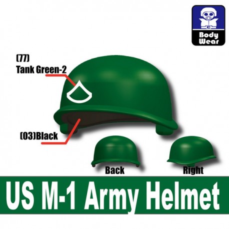 Lego Accessories Minifigure Military - Si-Dan Toys - US M-1 Army P11 Helmet (Green)