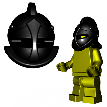 Lego Accessoires Minifigure Custom Gladiateur BrickWarriors - Casque de Secutor (Noir)