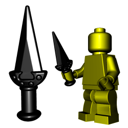 Lego Accessories Minifigure Custom Blade BrickWarriors - Rebel Dagger (Black)