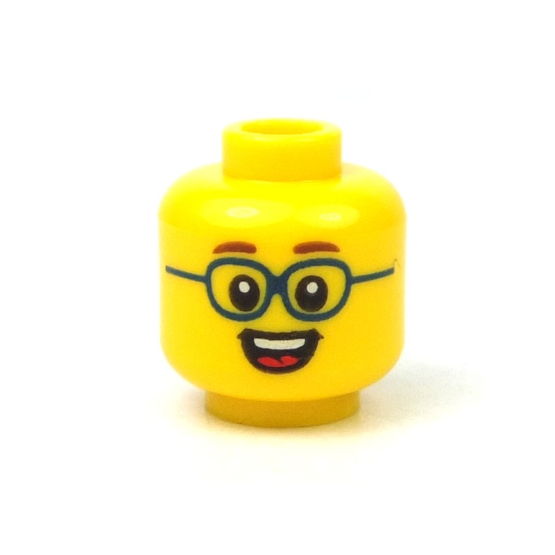 Lego 50 New Yellow Minifigure Heads with Smile Brown Eyebrows Pieces 