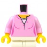 LEGO® - Bright Pink Torso, Female Top with Yellow Neck, White Undershirt