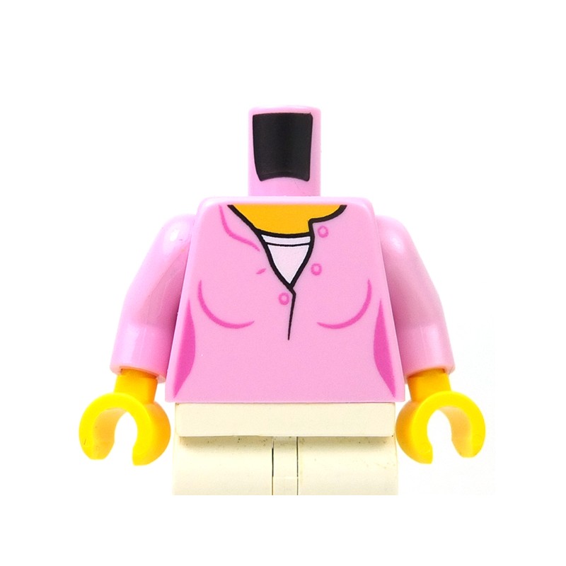 Lego 6 Torso Body For Female Girl Minifigure Pink Stripy Halter Neck Necklace
