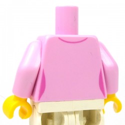 LEGO® - Bright Pink Torso, Female Top with Yellow Neck, White Undershirt