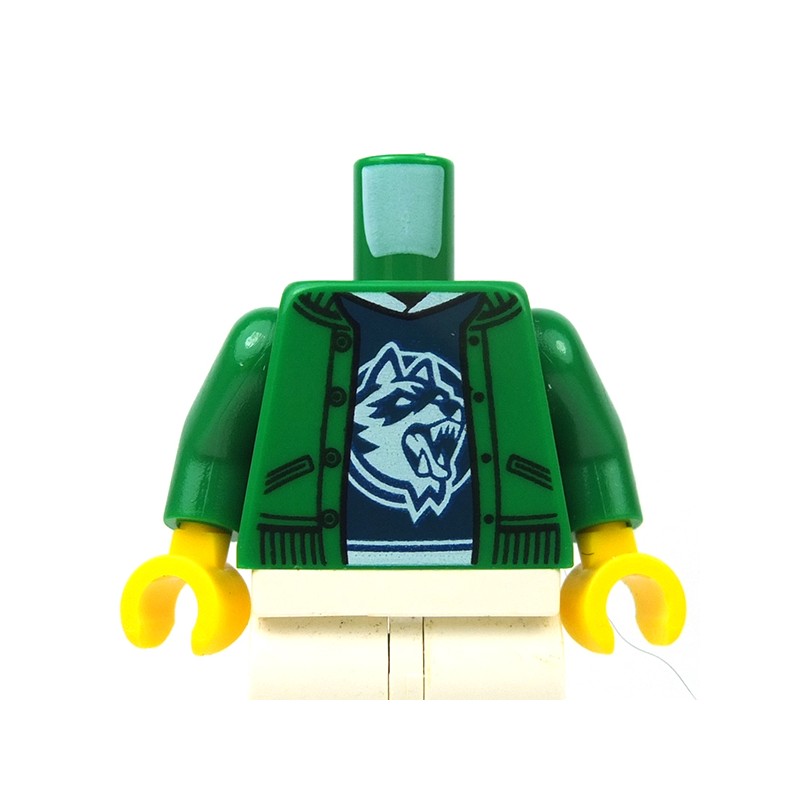 Lego Acessories Minifigure Green Torso Jacket Raccoon Logo