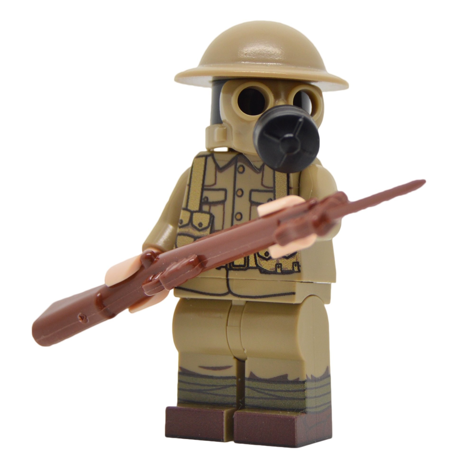 British Gas Mask with Helmet WWII for Lego Minifigures accessories