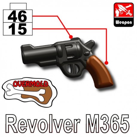 Lego Accessoires Minifig Custom SIDAN TOYS Revolver M365 (Pearl Dark Black/Brown) (La Petite Brique)