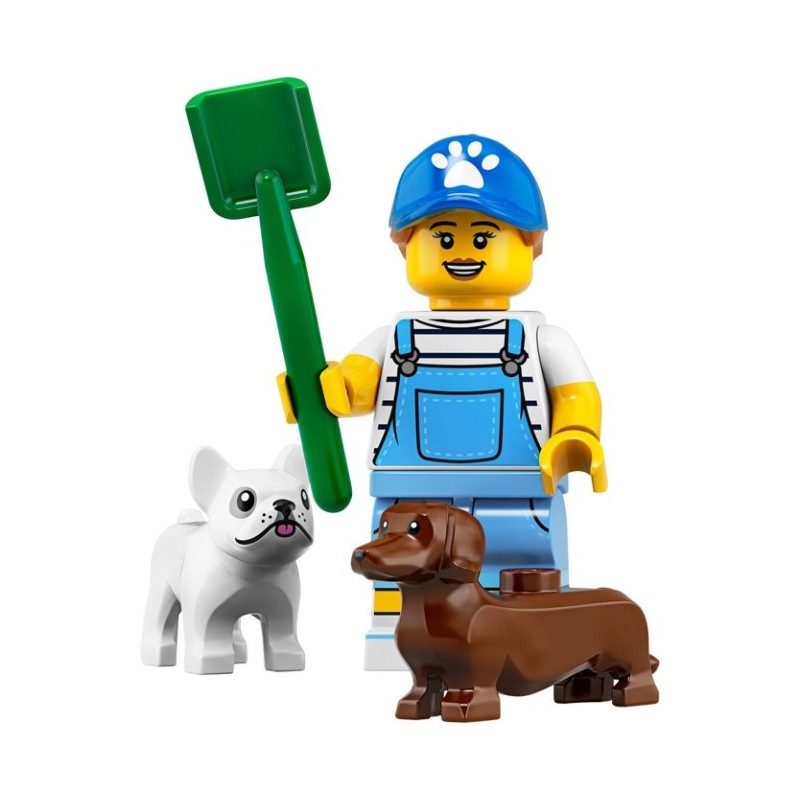 LEGO Minifig Minifigure Serie 19 -71025 la promeneuse de chien