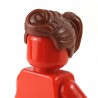 LEGO® - Cheveux, coupe queue de cheval et frange (Reddish Brown)