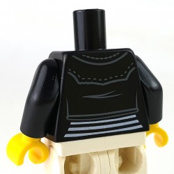 LEGO® - Torse Veste en cuir noir pour femme avec boutons pressions
