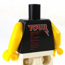 LEGO® - Black Torso Sleeveless Top w/ Red Guitar, Lightning Bolts & TOUR on Back