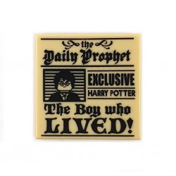 LEGO - Tan Tile 2x2 'the Daily Prophet - The Boy who LIVED!'