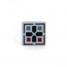 LEGO® Light Bluish Gray Tile 1x1 Black Cross & Dark Red & Dark Bluish Gray Buttons